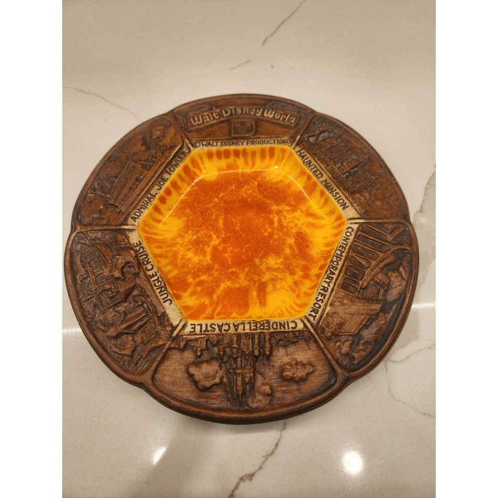 Vintage‎ Walt Disney World Walt Disney Productions Ashtray/Trinket Dish Orange